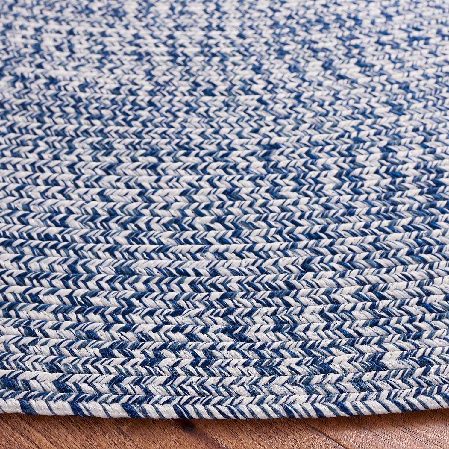 image:imageSAFAVIEH Washable Rug Outdoor Braided Collection 8 x 10 Grey amp Ivory Handmade amp Reversible NonShedding amp Easy to Clean Ideal for Patio Backyard Mudroom BRA201FDark BlueIvory