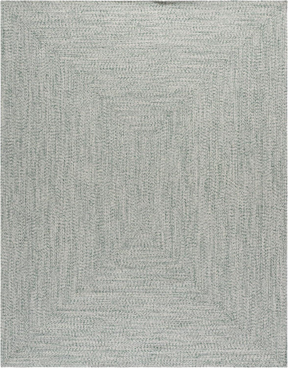 image:imageSAFAVIEH Washable Rug Outdoor Braided Collection 8 x 10 Grey amp Ivory Handmade amp Reversible NonShedding amp Easy to Clean Ideal for Patio Backyard Mudroom BRA201FIvoryGreen