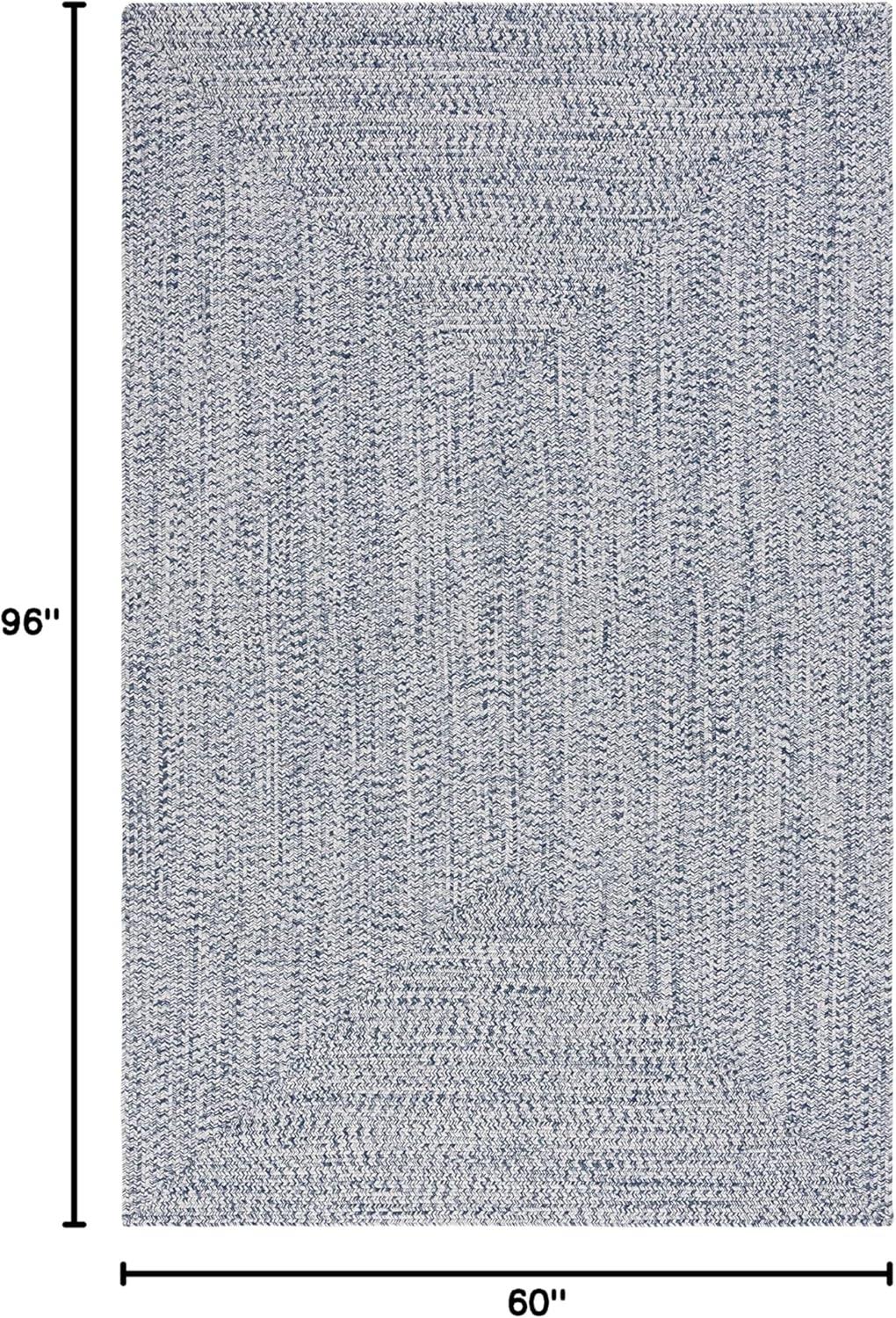 image:imageSAFAVIEH Washable Rug Outdoor Braided Collection 8 x 10 Grey amp Ivory Handmade amp Reversible NonShedding amp Easy to Clean Ideal for Patio Backyard Mudroom BRA201FDark BlueIvory