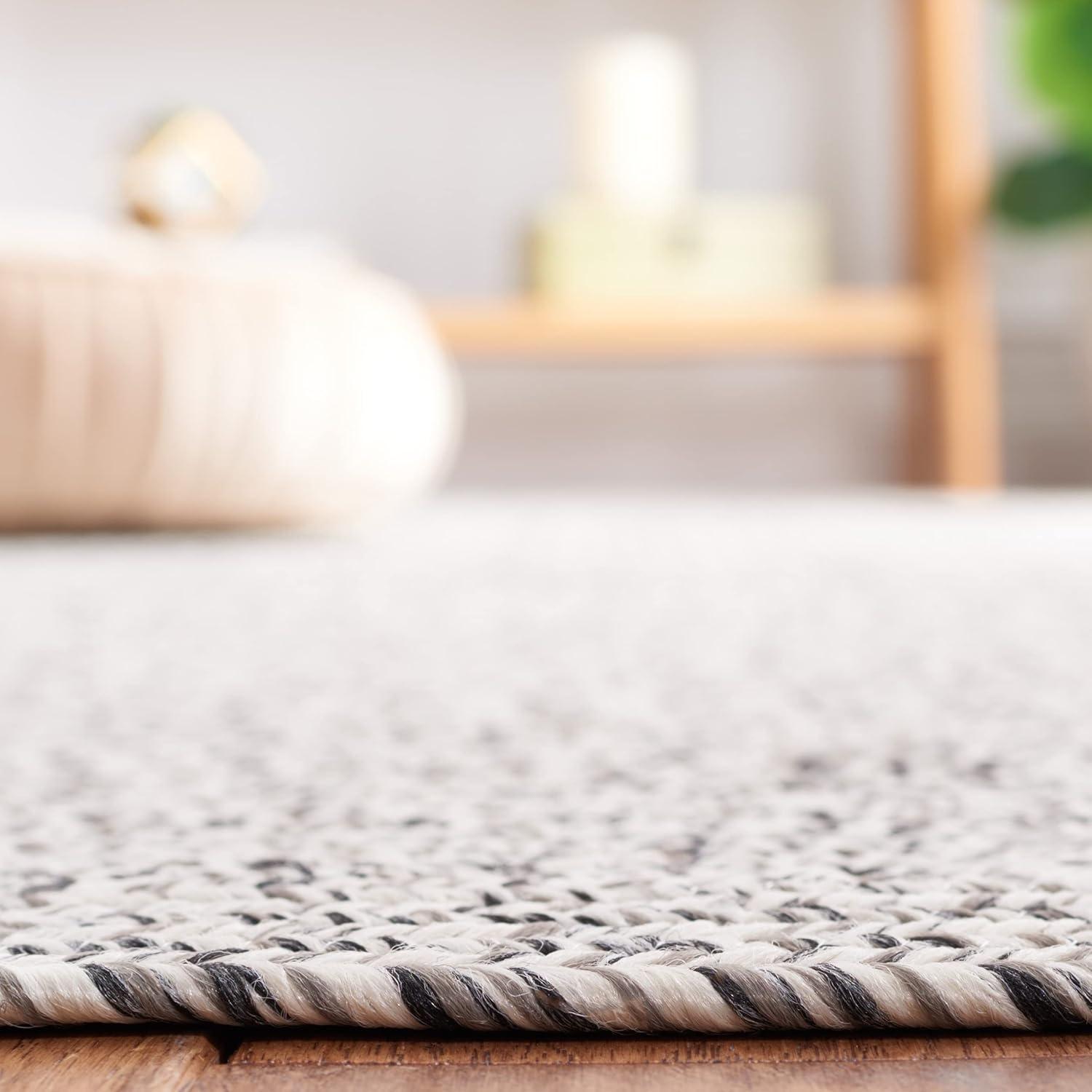 image:imageSAFAVIEH Washable Rug Outdoor Braided Collection 8 x 10 Grey amp Ivory Handmade amp Reversible NonShedding amp Easy to Clean Ideal for Patio Backyard Mudroom BRA201FGreyIvory