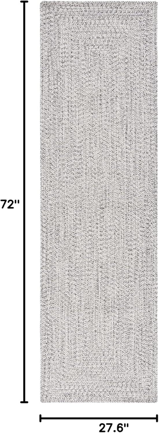 image:imageSAFAVIEH Washable Rug Outdoor Braided Collection 8 x 10 Grey amp Ivory Handmade amp Reversible NonShedding amp Easy to Clean Ideal for Patio Backyard Mudroom BRA201FGreyIvory