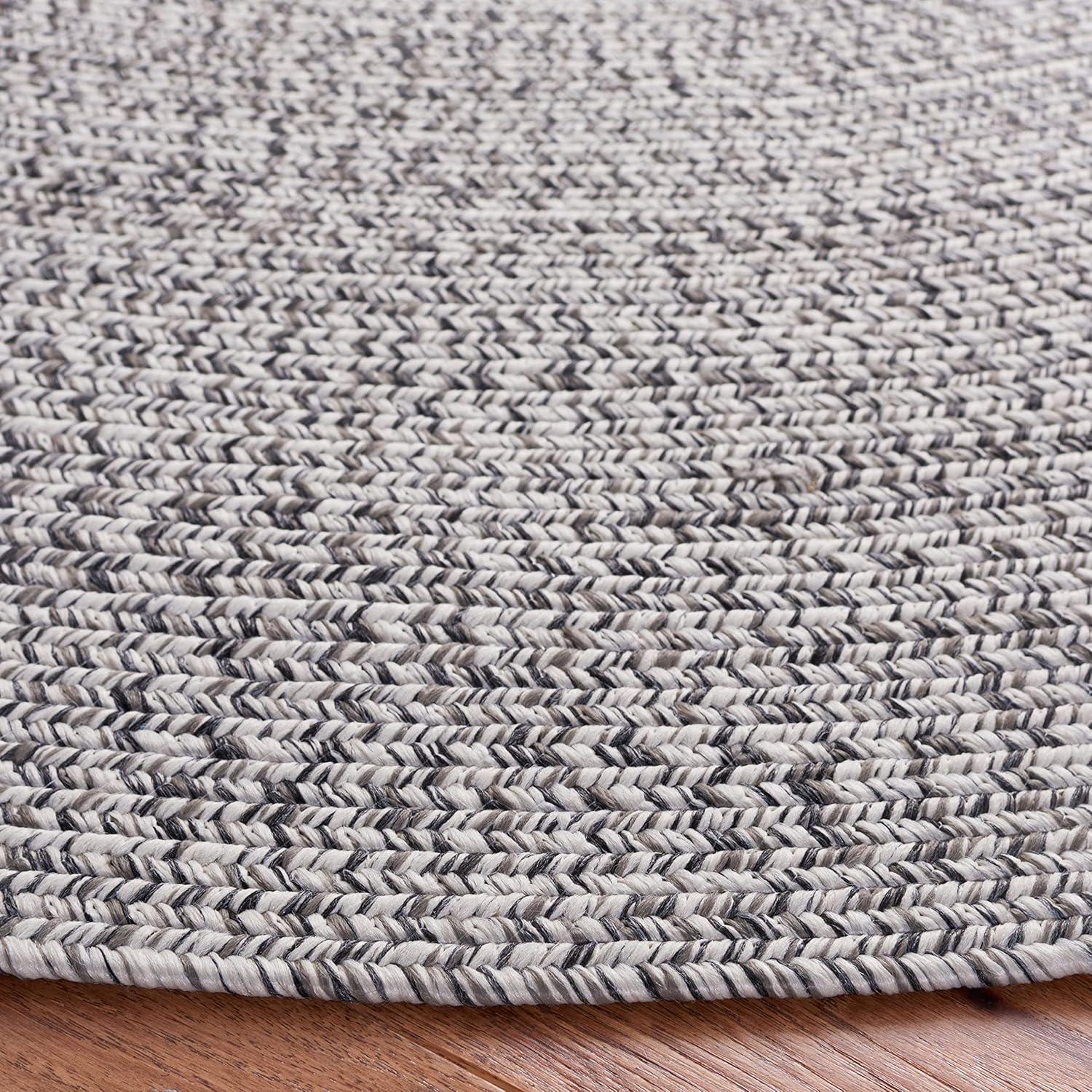 image:imageSAFAVIEH Washable Rug Outdoor Braided Collection 8 x 10 Grey amp Ivory Handmade amp Reversible NonShedding amp Easy to Clean Ideal for Patio Backyard Mudroom BRA201FGreyIvory