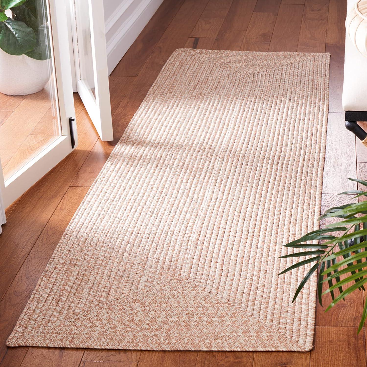 image:imageSAFAVIEH Washable Rug Outdoor Braided Collection 8 x 10 Grey amp Ivory Handmade amp Reversible NonShedding amp Easy to Clean Ideal for Patio Backyard Mudroom BRA201FNatural