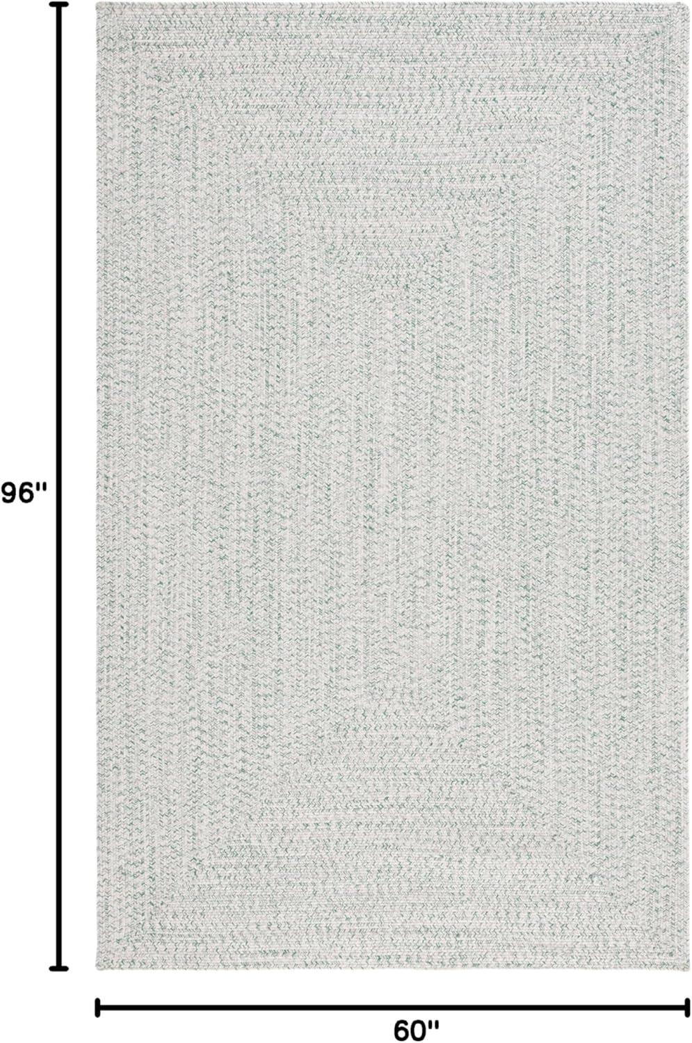 image:imageSAFAVIEH Washable Rug Outdoor Braided Collection 8 x 10 Grey amp Ivory Handmade amp Reversible NonShedding amp Easy to Clean Ideal for Patio Backyard Mudroom BRA201FIvoryGreen