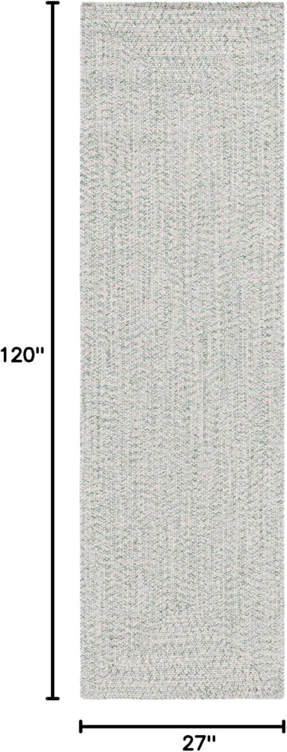 image:imageSAFAVIEH Washable Rug Outdoor Braided Collection 8 x 10 Grey amp Ivory Handmade amp Reversible NonShedding amp Easy to Clean Ideal for Patio Backyard Mudroom BRA201FIvoryGreen