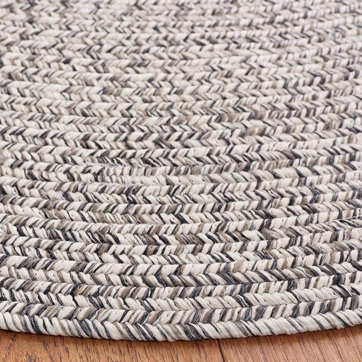 image:imageSAFAVIEH Washable Rug Outdoor Braided Collection 8 x 10 Grey amp Ivory Handmade amp Reversible NonShedding amp Easy to Clean Ideal for Patio Backyard Mudroom BRA201FGreyIvory
