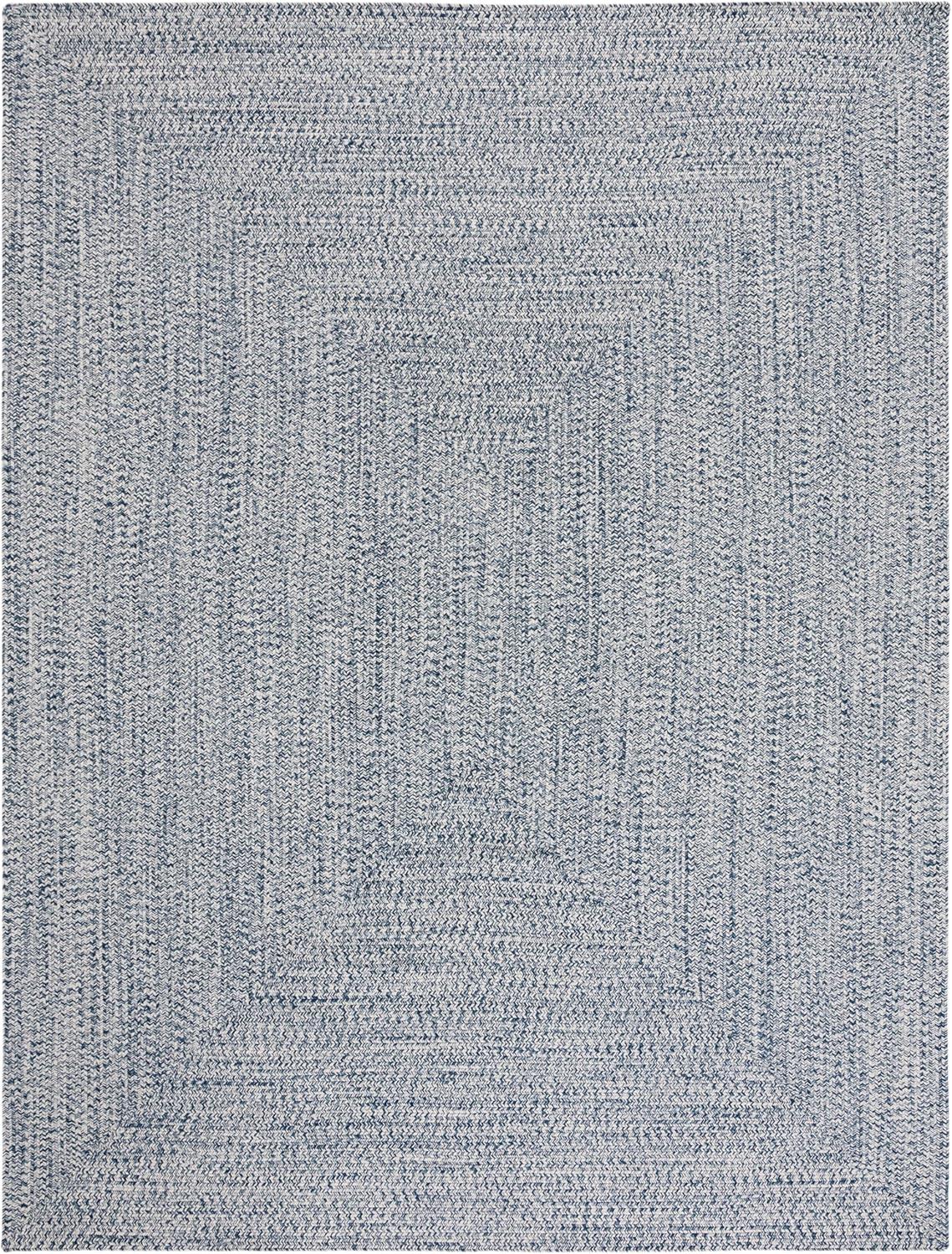 image:imageSAFAVIEH Washable Rug Outdoor Braided Collection 8 x 10 Grey amp Ivory Handmade amp Reversible NonShedding amp Easy to Clean Ideal for Patio Backyard Mudroom BRA201FDark BlueIvory