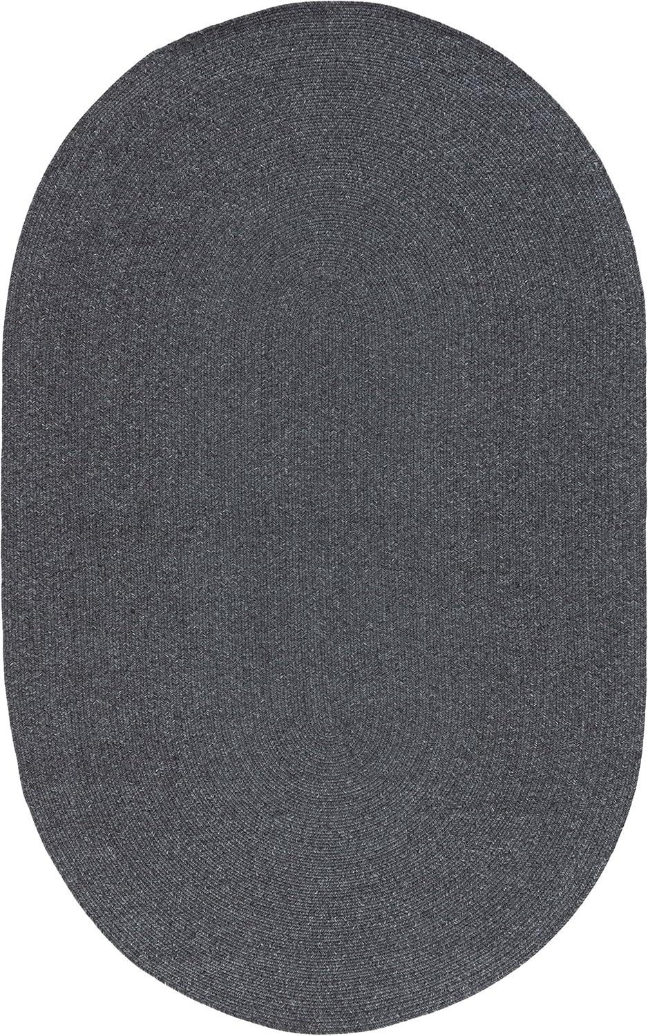 image:imageSAFAVIEH Washable Rug Outdoor Braided Collection 8 x 10 Grey amp Ivory Handmade amp Reversible NonShedding amp Easy to Clean Ideal for Patio Backyard Mudroom BRA201FBlack