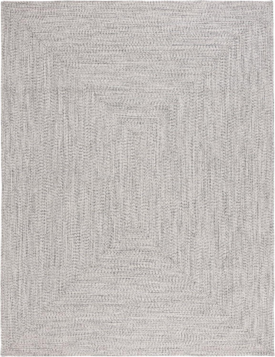 image:imageSAFAVIEH Washable Rug Outdoor Braided Collection 8 x 10 Grey amp Ivory Handmade amp Reversible NonShedding amp Easy to Clean Ideal for Patio Backyard Mudroom BRA201FGreyIvory