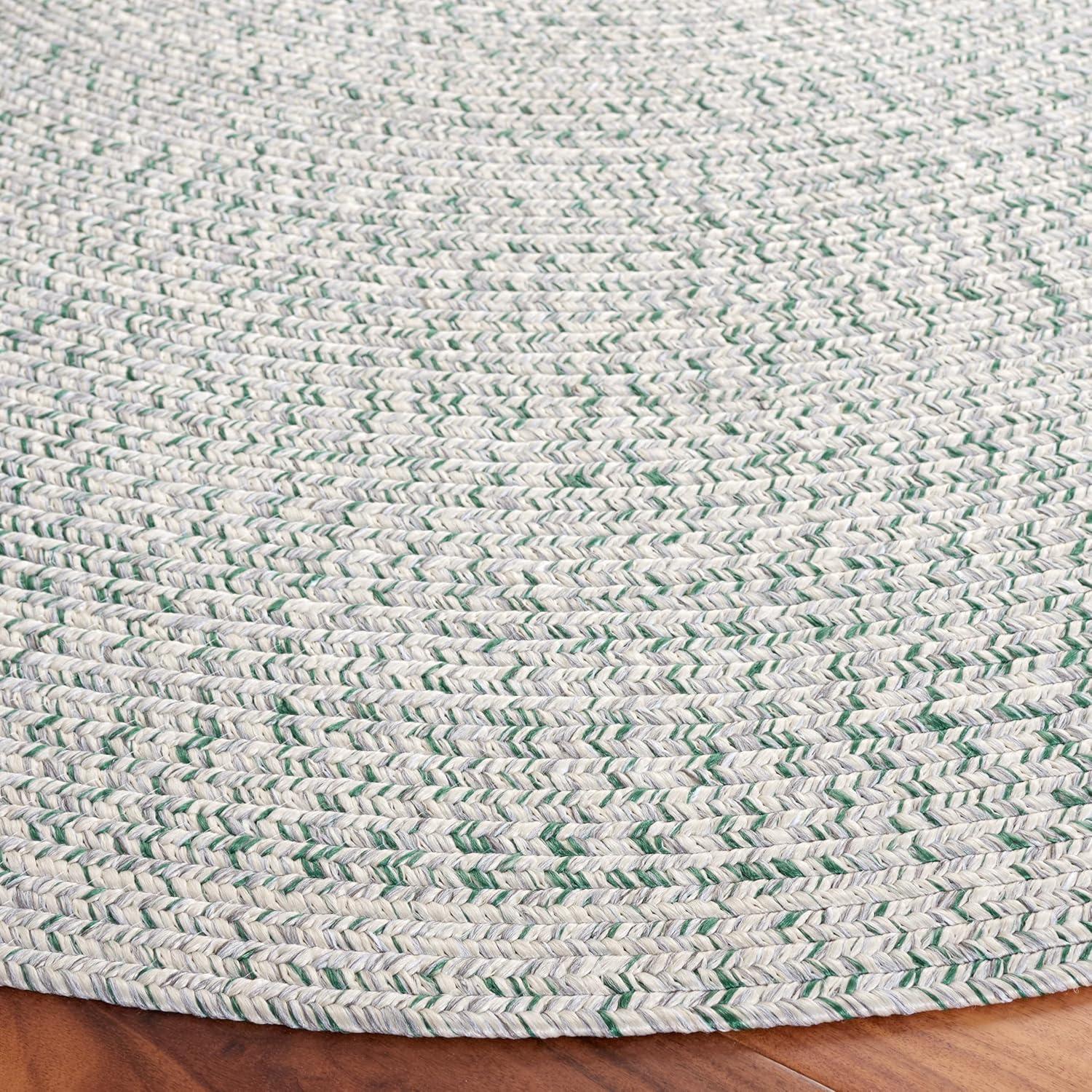 image:imageSAFAVIEH Washable Rug Outdoor Braided Collection 8 x 10 Grey amp Ivory Handmade amp Reversible NonShedding amp Easy to Clean Ideal for Patio Backyard Mudroom BRA201FIvoryGreen