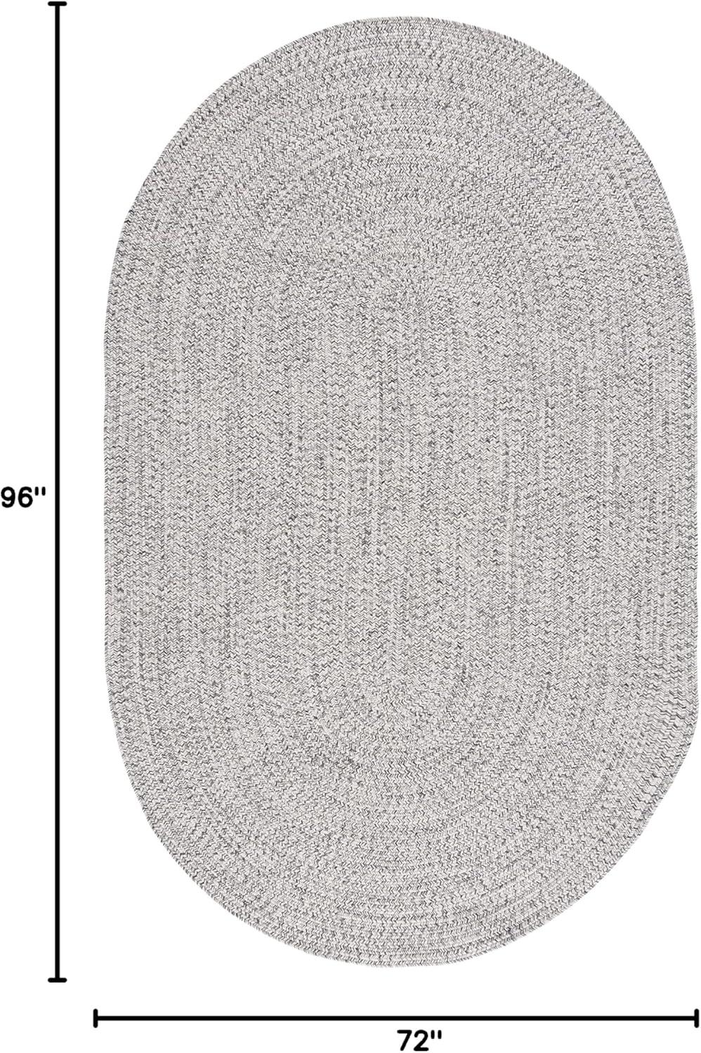 image:imageSAFAVIEH Washable Rug Outdoor Braided Collection 8 x 10 Grey amp Ivory Handmade amp Reversible NonShedding amp Easy to Clean Ideal for Patio Backyard Mudroom BRA201FGreyIvory