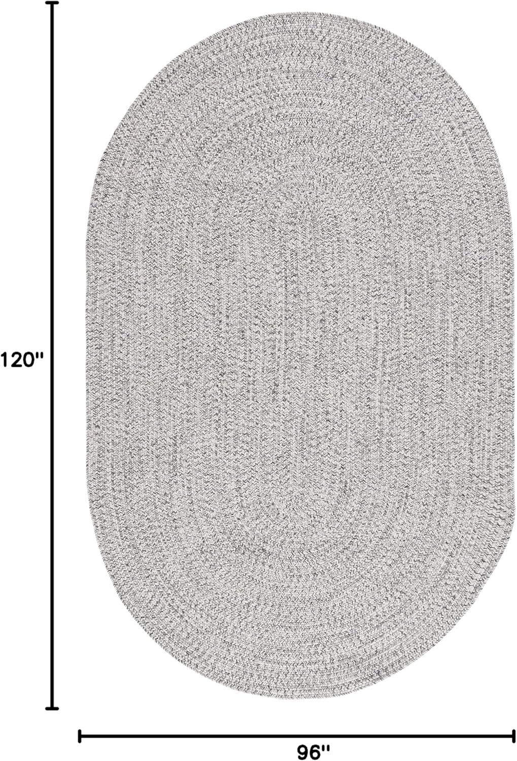 image:imageSAFAVIEH Washable Rug Outdoor Braided Collection 8 x 10 Grey amp Ivory Handmade amp Reversible NonShedding amp Easy to Clean Ideal for Patio Backyard Mudroom BRA201FGreyIvory