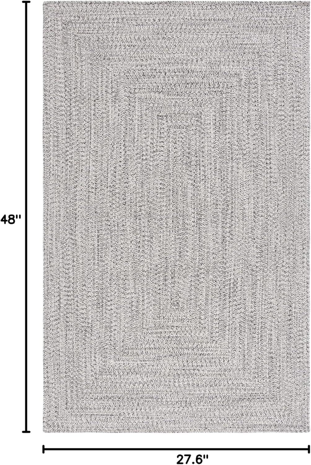 image:imageSAFAVIEH Washable Rug Outdoor Braided Collection 8 x 10 Grey amp Ivory Handmade amp Reversible NonShedding amp Easy to Clean Ideal for Patio Backyard Mudroom BRA201FGreyIvory