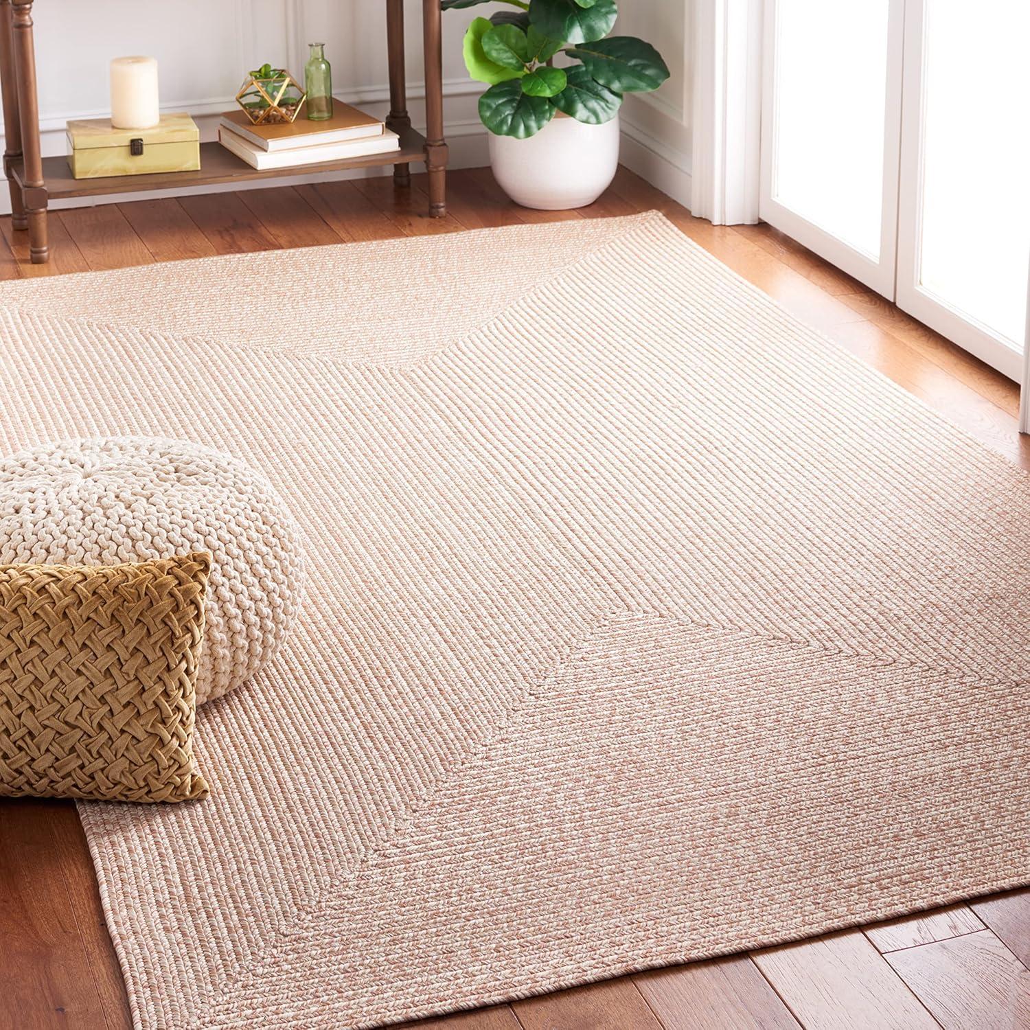 image:imageSAFAVIEH Washable Rug Outdoor Braided Collection 8 x 10 Grey amp Ivory Handmade amp Reversible NonShedding amp Easy to Clean Ideal for Patio Backyard Mudroom BRA201FNatural