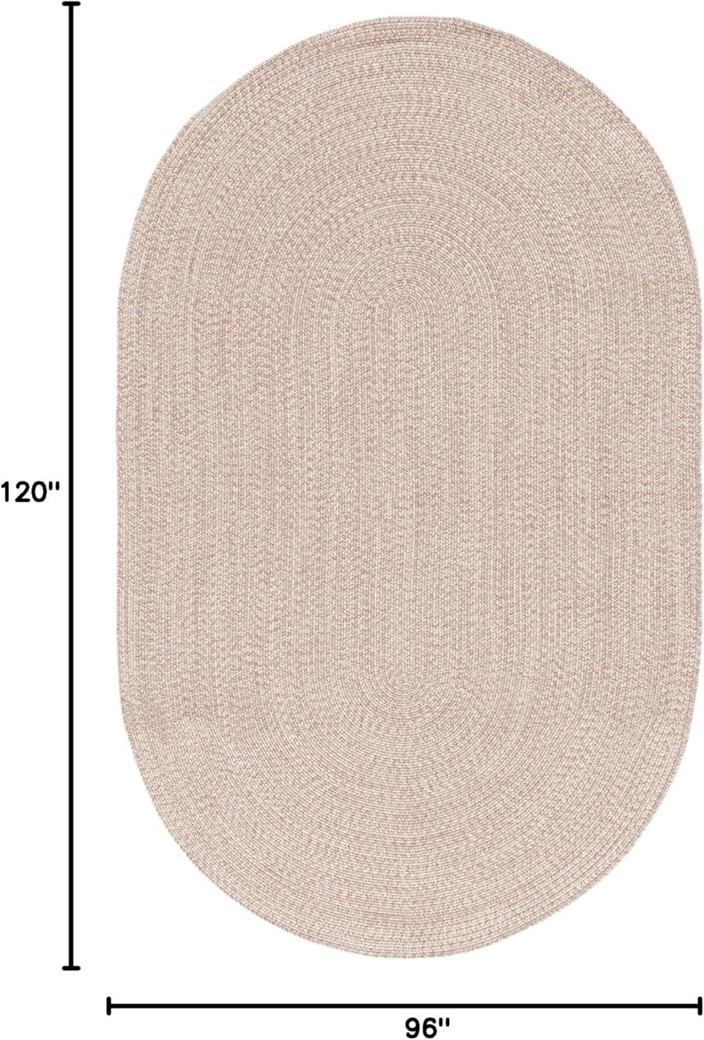 image:imageSAFAVIEH Washable Rug Outdoor Braided Collection 8 x 10 Grey amp Ivory Handmade amp Reversible NonShedding amp Easy to Clean Ideal for Patio Backyard Mudroom BRA201FNatural