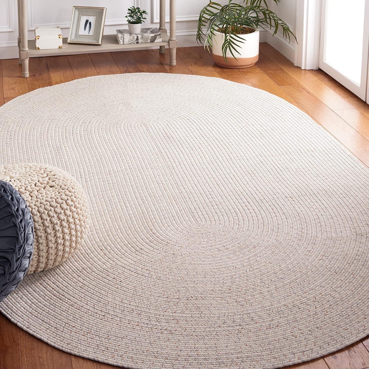 image:imageSAFAVIEH Washable Rug Outdoor Braided Collection 8 x 10 Grey amp Ivory Handmade amp Reversible NonShedding amp Easy to Clean Ideal for Patio Backyard Mudroom BRA201FIvoryLight Grey
