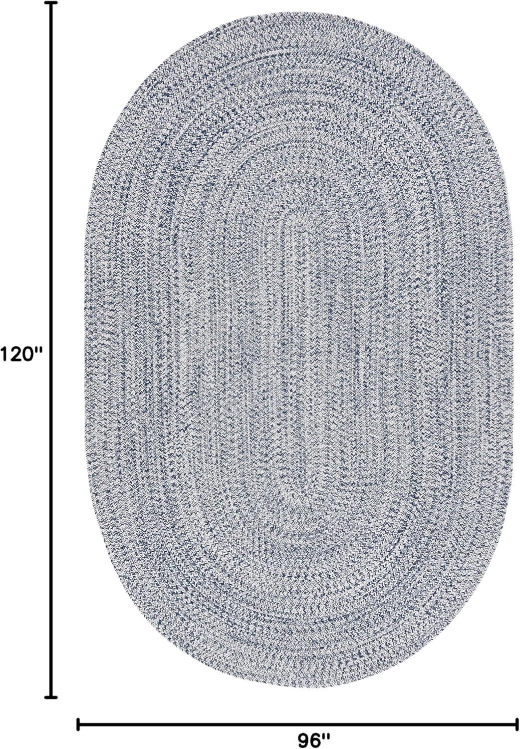 image:imageSAFAVIEH Washable Rug Outdoor Braided Collection 8 x 10 Grey amp Ivory Handmade amp Reversible NonShedding amp Easy to Clean Ideal for Patio Backyard Mudroom BRA201FDark BlueIvory
