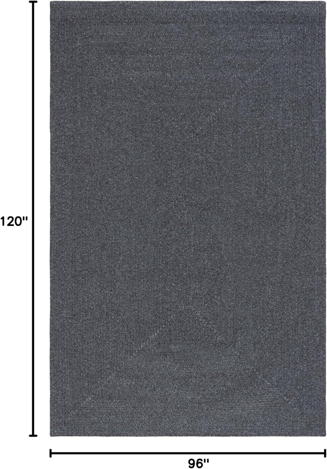 image:imageSAFAVIEH Washable Rug Outdoor Braided Collection 8 x 10 Grey amp Ivory Handmade amp Reversible NonShedding amp Easy to Clean Ideal for Patio Backyard Mudroom BRA201FBlack
