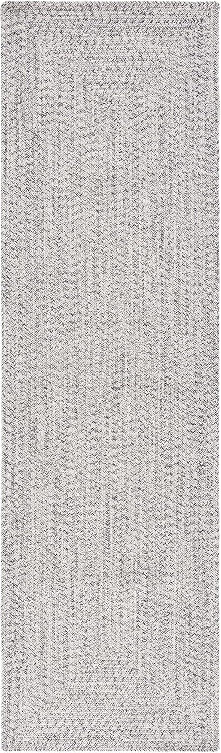 image:imageSAFAVIEH Washable Rug Outdoor Braided Collection 8 x 10 Grey amp Ivory Handmade amp Reversible NonShedding amp Easy to Clean Ideal for Patio Backyard Mudroom BRA201FGreyIvory