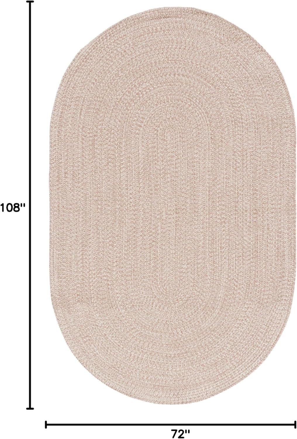 image:imageSAFAVIEH Washable Rug Outdoor Braided Collection 8 x 10 Grey amp Ivory Handmade amp Reversible NonShedding amp Easy to Clean Ideal for Patio Backyard Mudroom BRA201FNatural