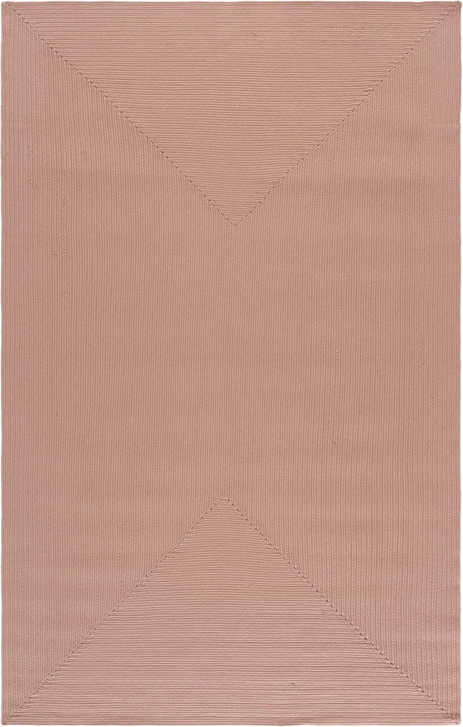 image:imageSAFAVIEH Washable Rug Outdoor Braided Collection 8 x 10 Grey amp Ivory Handmade amp Reversible NonShedding amp Easy to Clean Ideal for Patio Backyard Mudroom BRA201FPeach