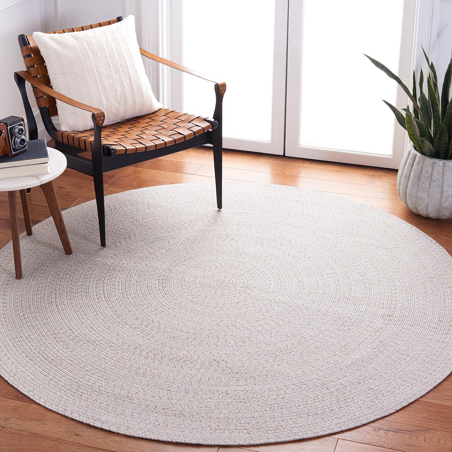 image:imageSAFAVIEH Washable Rug Outdoor Braided Collection 8 x 10 Grey amp Ivory Handmade amp Reversible NonShedding amp Easy to Clean Ideal for Patio Backyard Mudroom BRA201FIvoryLight Grey