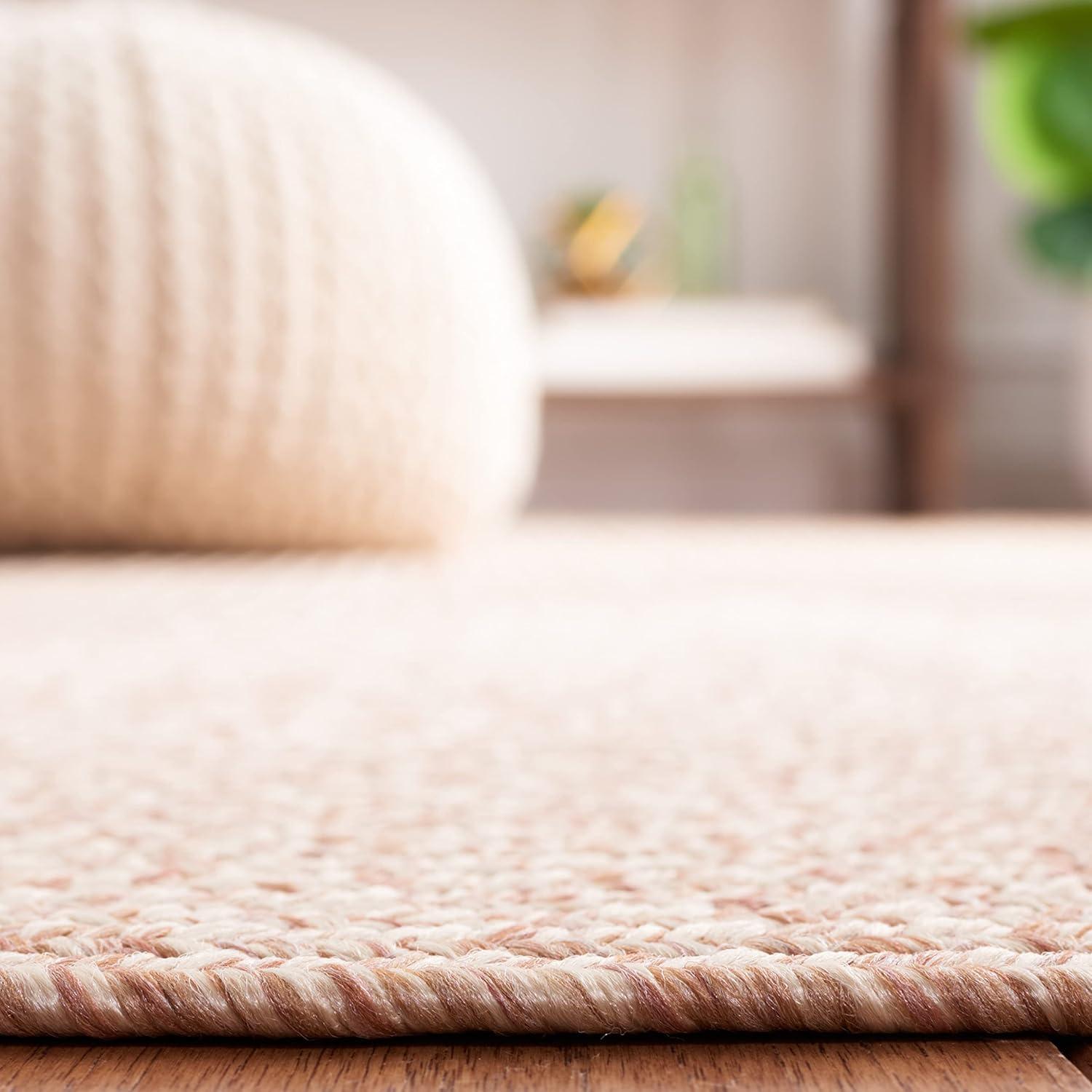 image:imageSAFAVIEH Washable Rug Outdoor Braided Collection 8 x 10 Grey amp Ivory Handmade amp Reversible NonShedding amp Easy to Clean Ideal for Patio Backyard Mudroom BRA201FNatural