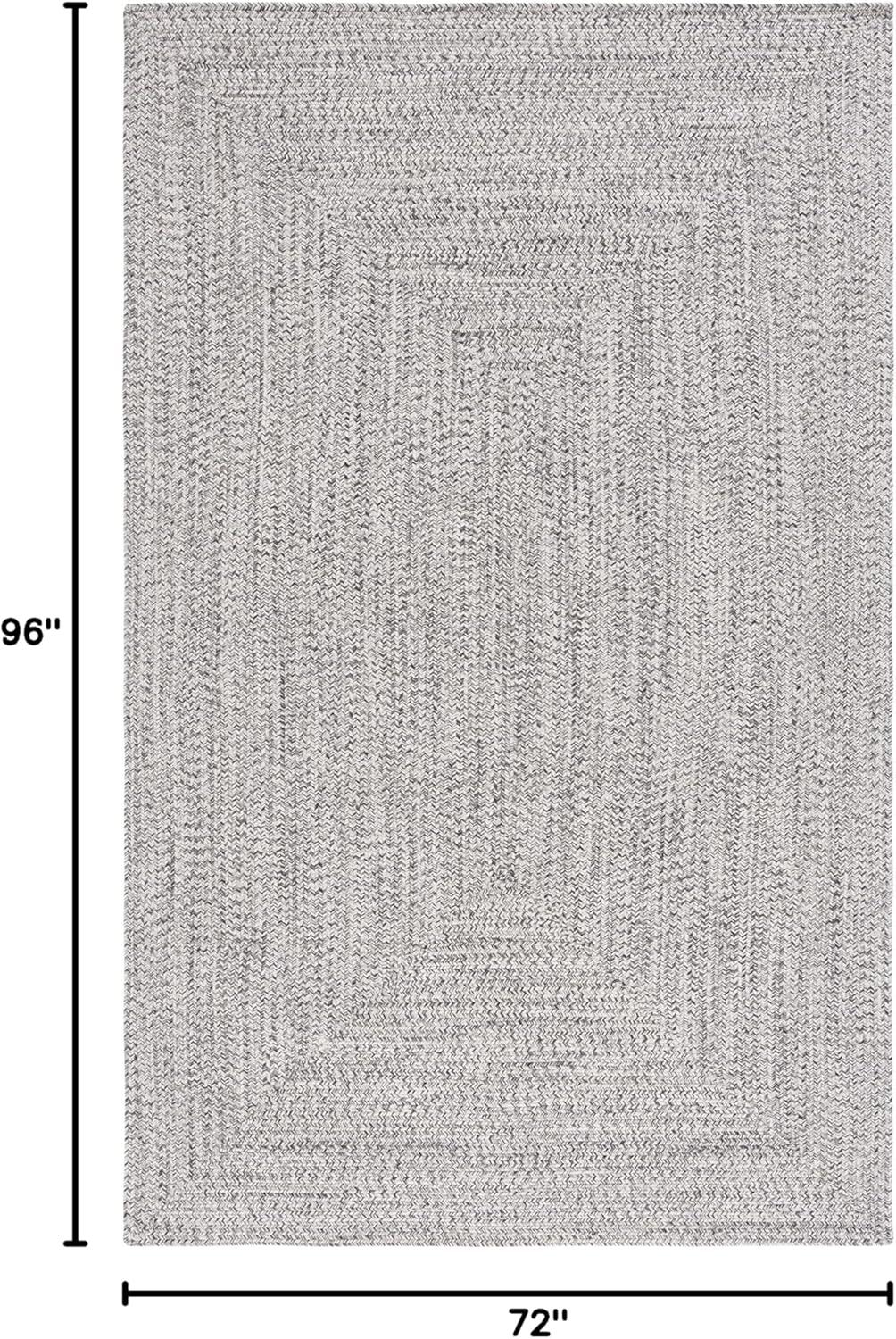 image:imageSAFAVIEH Washable Rug Outdoor Braided Collection 8 x 10 Grey amp Ivory Handmade amp Reversible NonShedding amp Easy to Clean Ideal for Patio Backyard Mudroom BRA201FGreyIvory