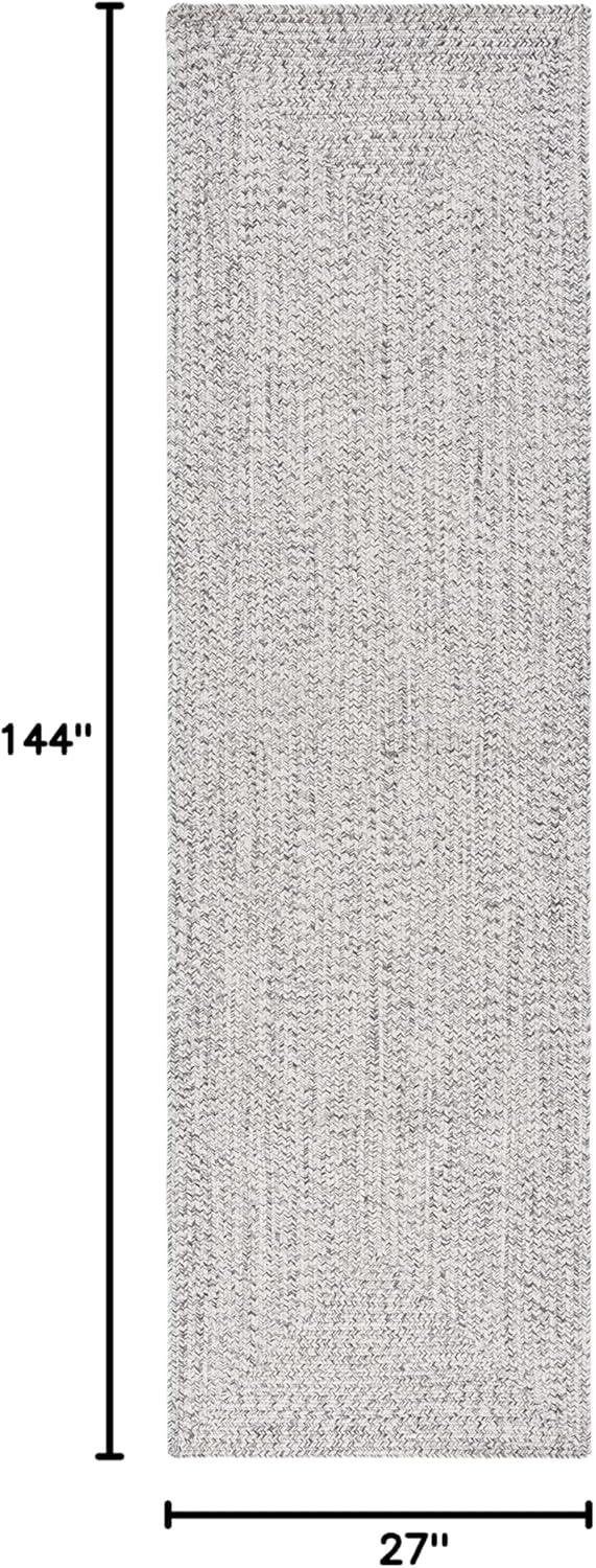 image:imageSAFAVIEH Washable Rug Outdoor Braided Collection 8 x 10 Grey amp Ivory Handmade amp Reversible NonShedding amp Easy to Clean Ideal for Patio Backyard Mudroom BRA201FGreyIvory