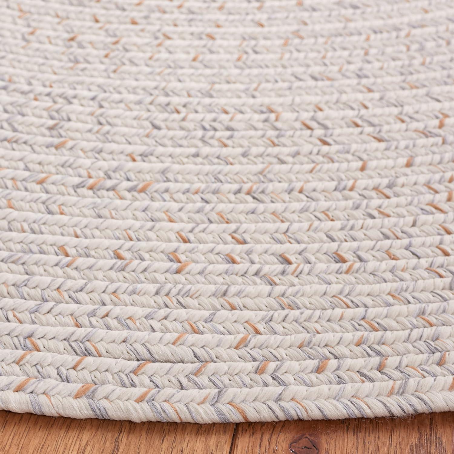 image:imageSAFAVIEH Washable Rug Outdoor Braided Collection 8 x 10 Grey amp Ivory Handmade amp Reversible NonShedding amp Easy to Clean Ideal for Patio Backyard Mudroom BRA201FIvoryLight Grey