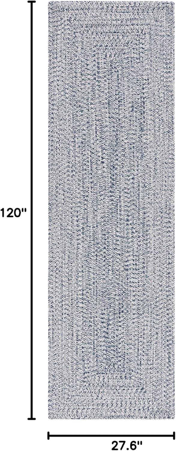 image:imageSAFAVIEH Washable Rug Outdoor Braided Collection 8 x 10 Grey amp Ivory Handmade amp Reversible NonShedding amp Easy to Clean Ideal for Patio Backyard Mudroom BRA201FDark BlueIvory