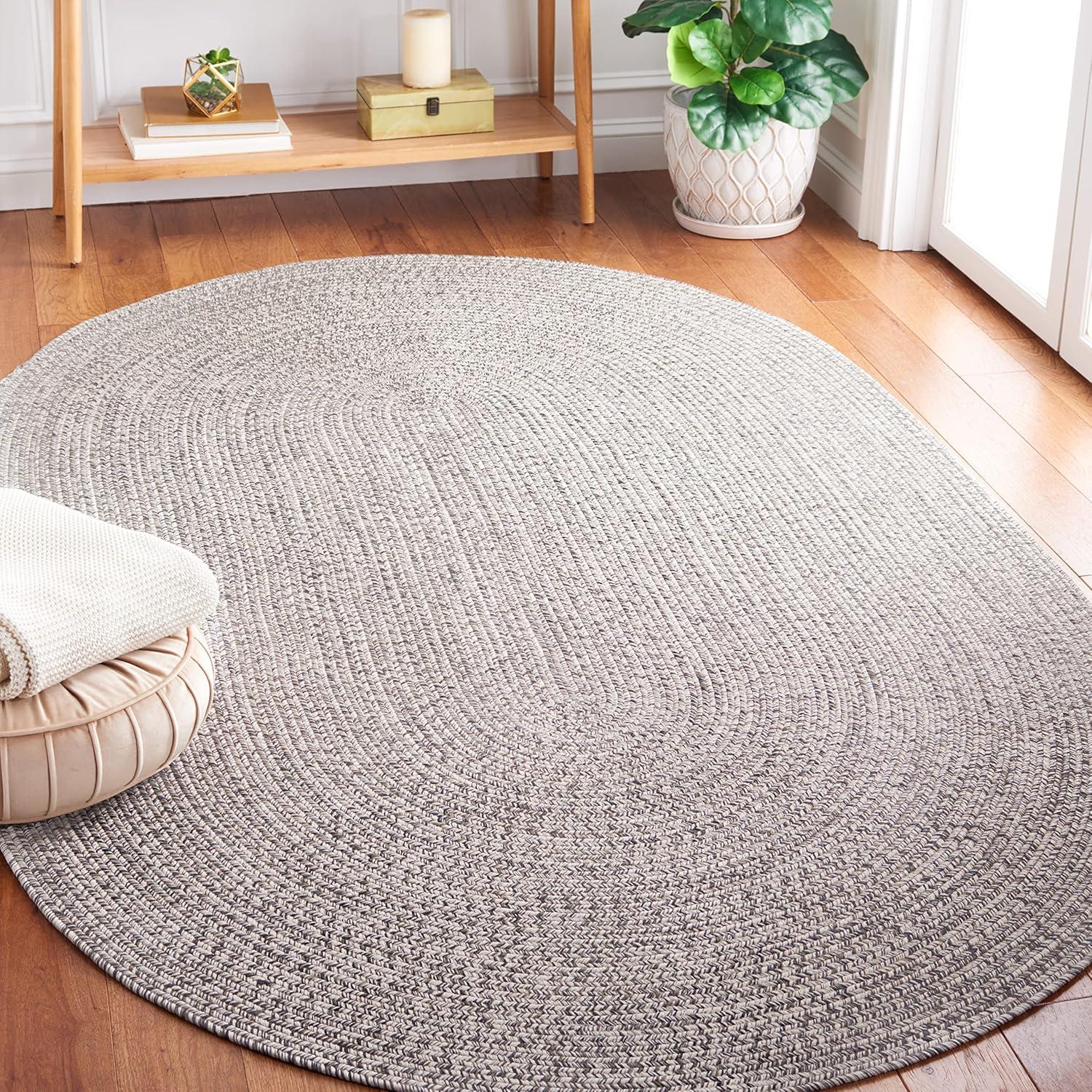 image:imageSAFAVIEH Washable Rug Outdoor Braided Collection 8 x 10 Grey amp Ivory Handmade amp Reversible NonShedding amp Easy to Clean Ideal for Patio Backyard Mudroom BRA201FGreyIvory