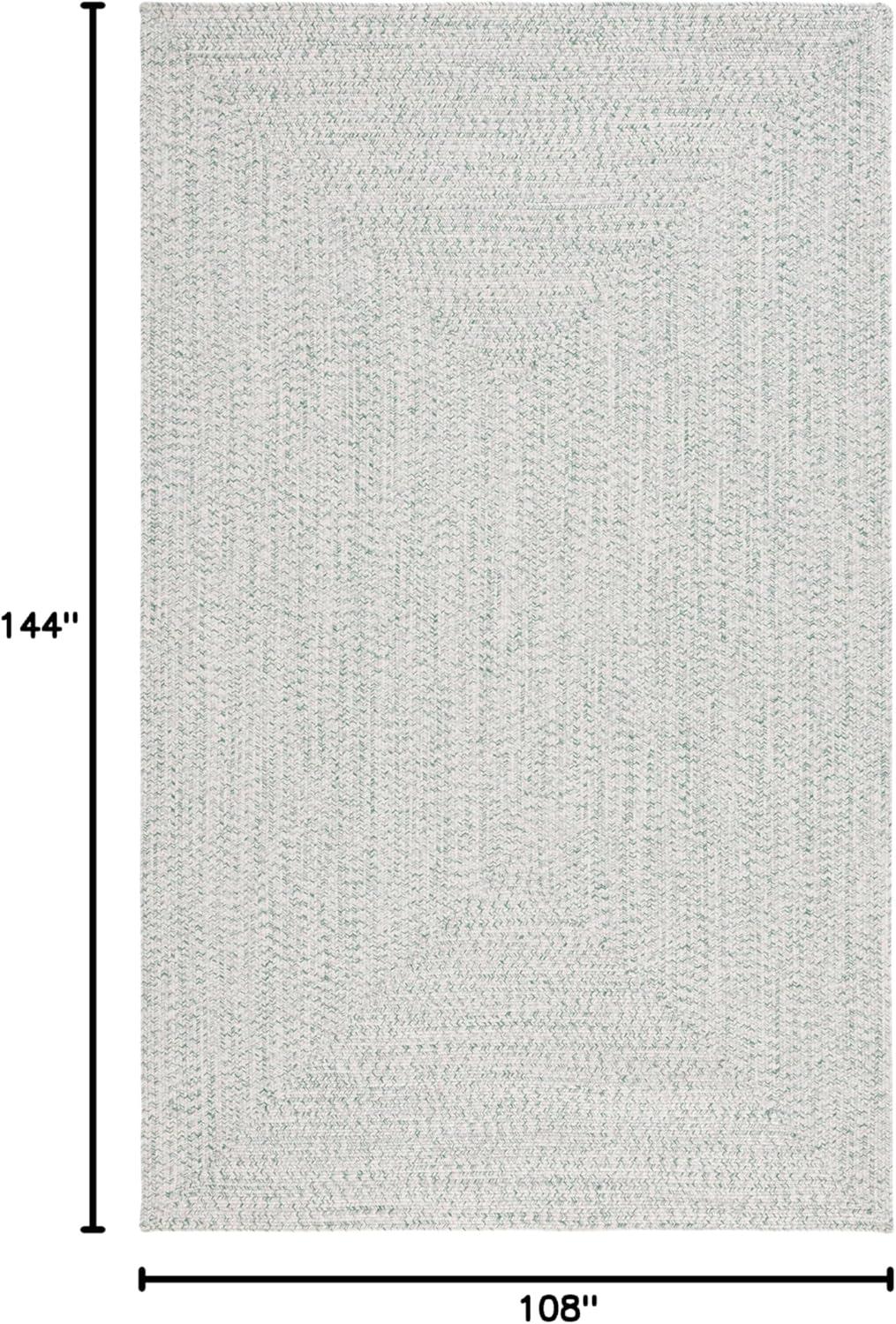 image:imageSAFAVIEH Washable Rug Outdoor Braided Collection 8 x 10 Grey amp Ivory Handmade amp Reversible NonShedding amp Easy to Clean Ideal for Patio Backyard Mudroom BRA201FIvoryGreen
