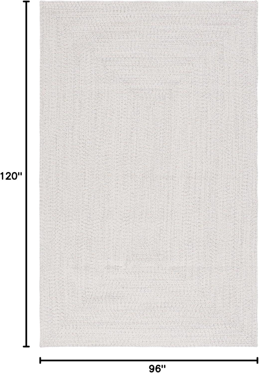 image:imageSAFAVIEH Washable Rug Outdoor Braided Collection 8 x 10 Grey amp Ivory Handmade amp Reversible NonShedding amp Easy to Clean Ideal for Patio Backyard Mudroom BRA201FIvoryLight Grey