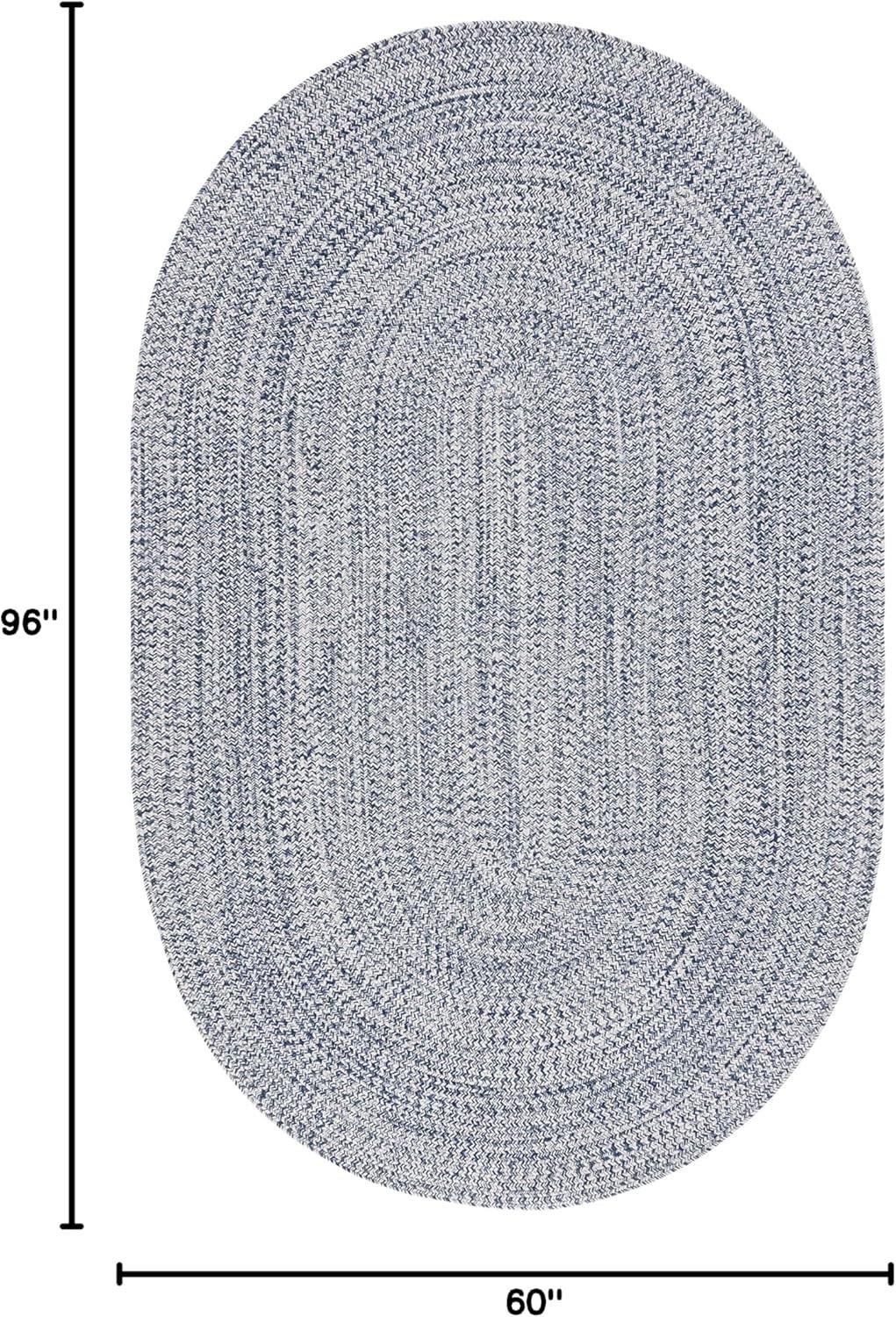 image:imageSAFAVIEH Washable Rug Outdoor Braided Collection 8 x 10 Grey amp Ivory Handmade amp Reversible NonShedding amp Easy to Clean Ideal for Patio Backyard Mudroom BRA201FDark BlueIvory