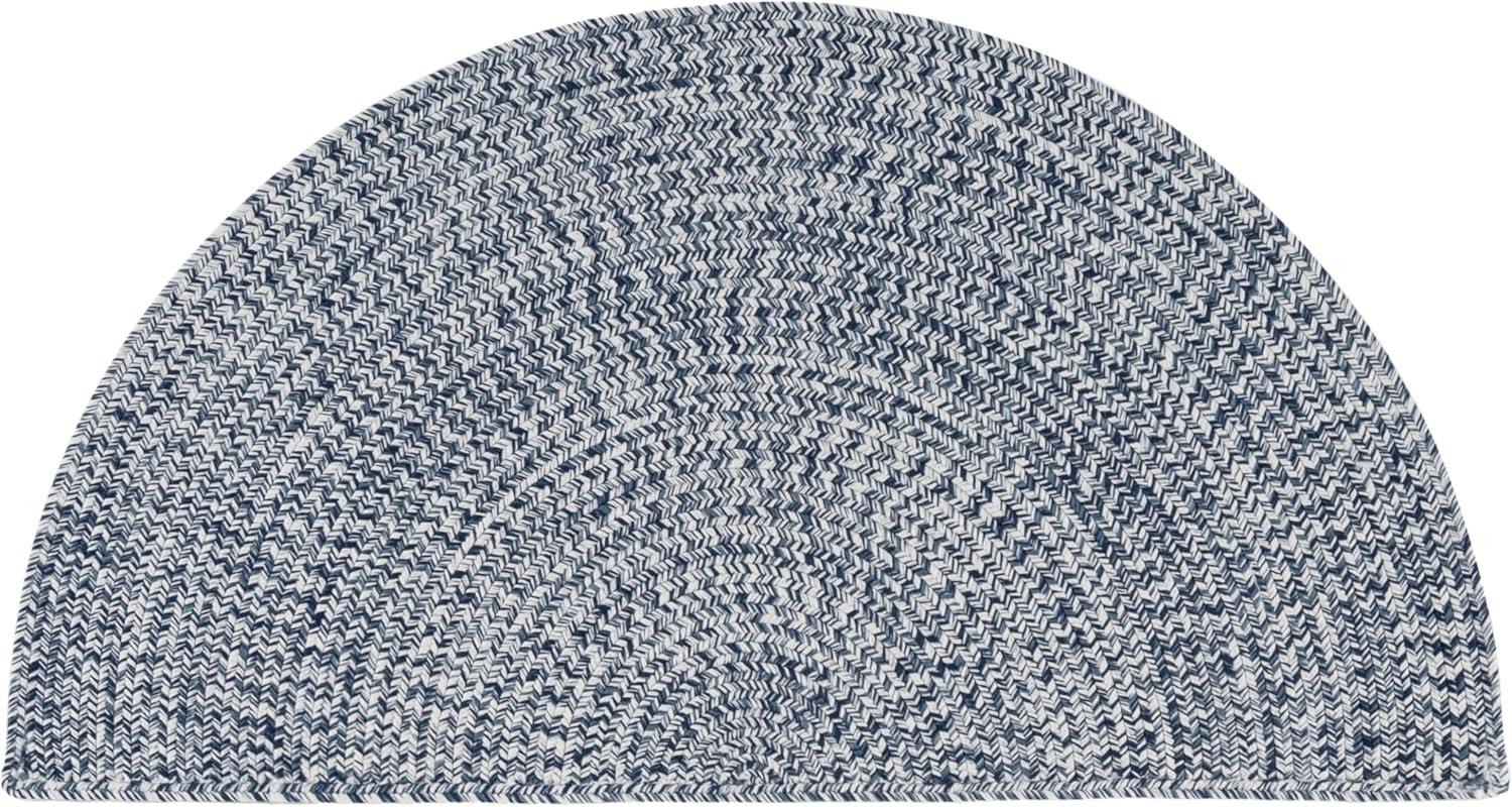 image:imageSAFAVIEH Washable Rug Outdoor Braided Collection 8 x 10 Grey amp Ivory Handmade amp Reversible NonShedding amp Easy to Clean Ideal for Patio Backyard Mudroom BRA201FDark BlueIvory