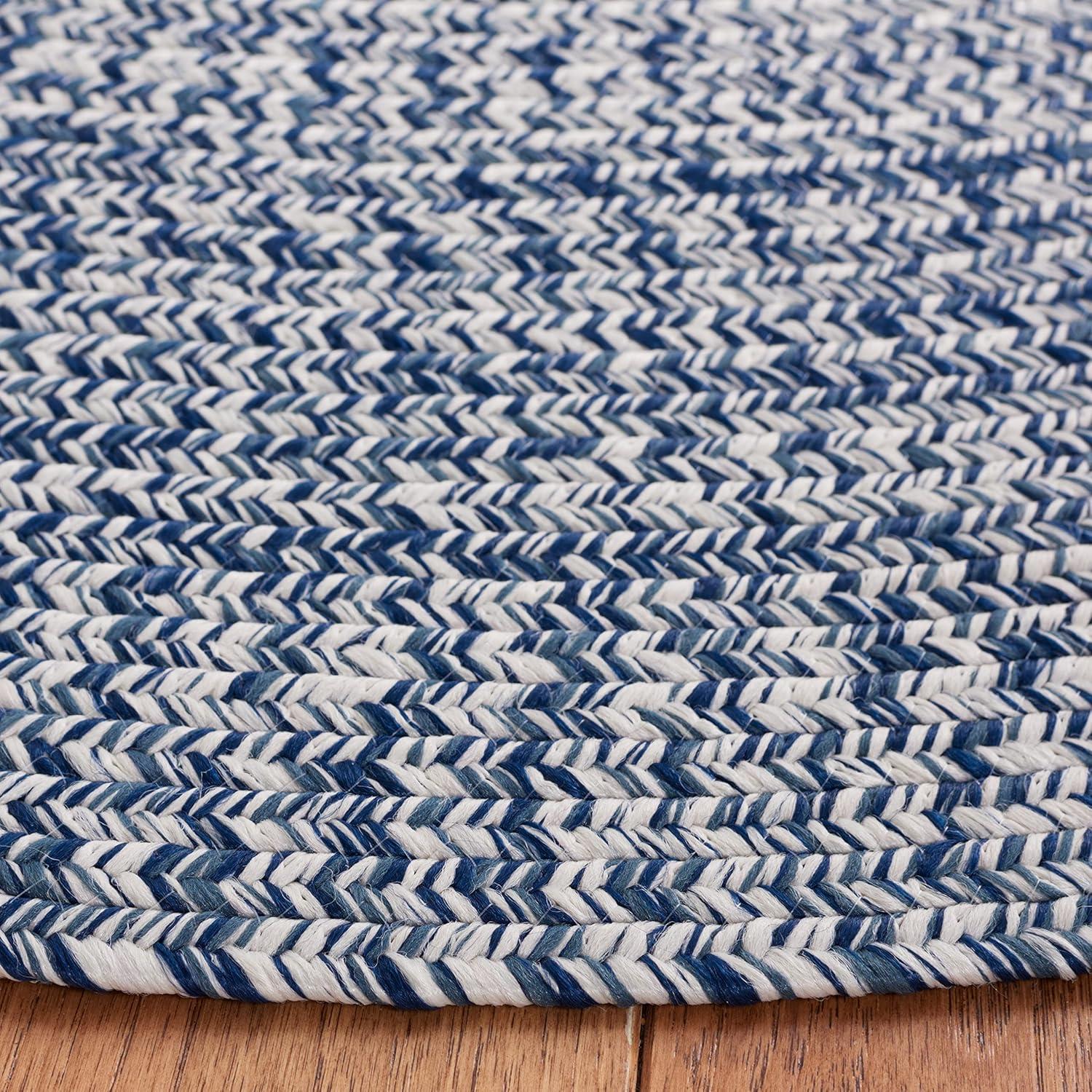 image:imageSAFAVIEH Washable Rug Outdoor Braided Collection 8 x 10 Grey amp Ivory Handmade amp Reversible NonShedding amp Easy to Clean Ideal for Patio Backyard Mudroom BRA201FDark BlueIvory
