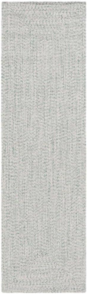 image:imageSAFAVIEH Washable Rug Outdoor Braided Collection 8 x 10 Grey amp Ivory Handmade amp Reversible NonShedding amp Easy to Clean Ideal for Patio Backyard Mudroom BRA201FIvoryGreen