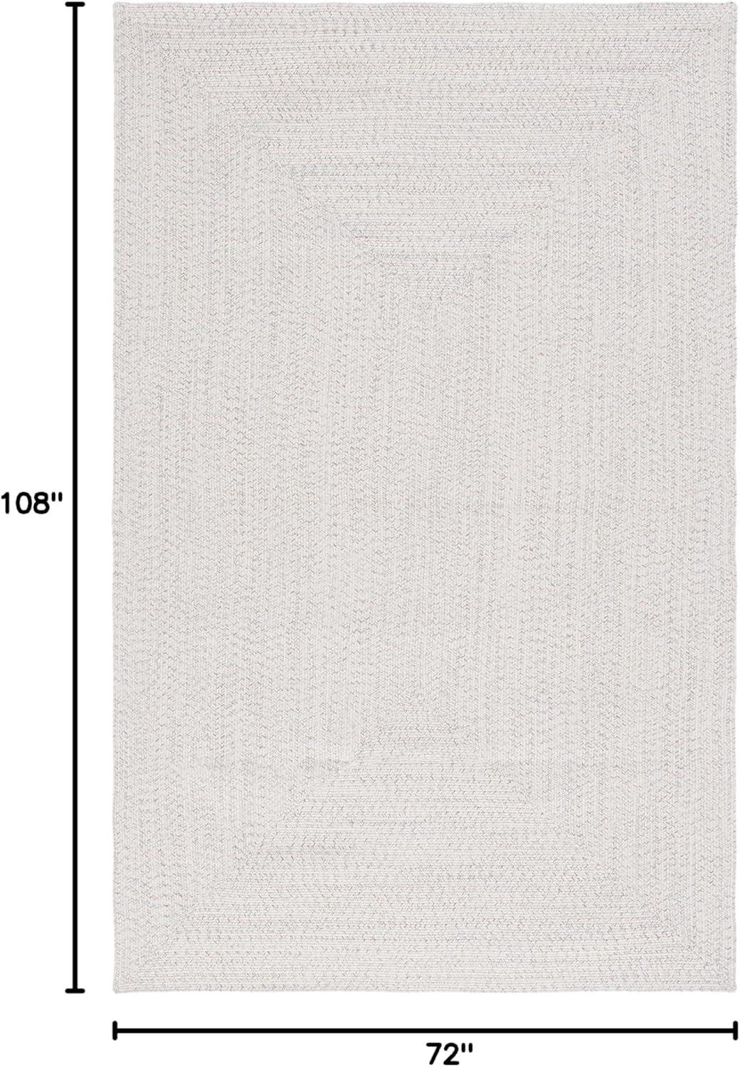 image:imageSAFAVIEH Washable Rug Outdoor Braided Collection 8 x 10 Grey amp Ivory Handmade amp Reversible NonShedding amp Easy to Clean Ideal for Patio Backyard Mudroom BRA201FIvoryLight Grey