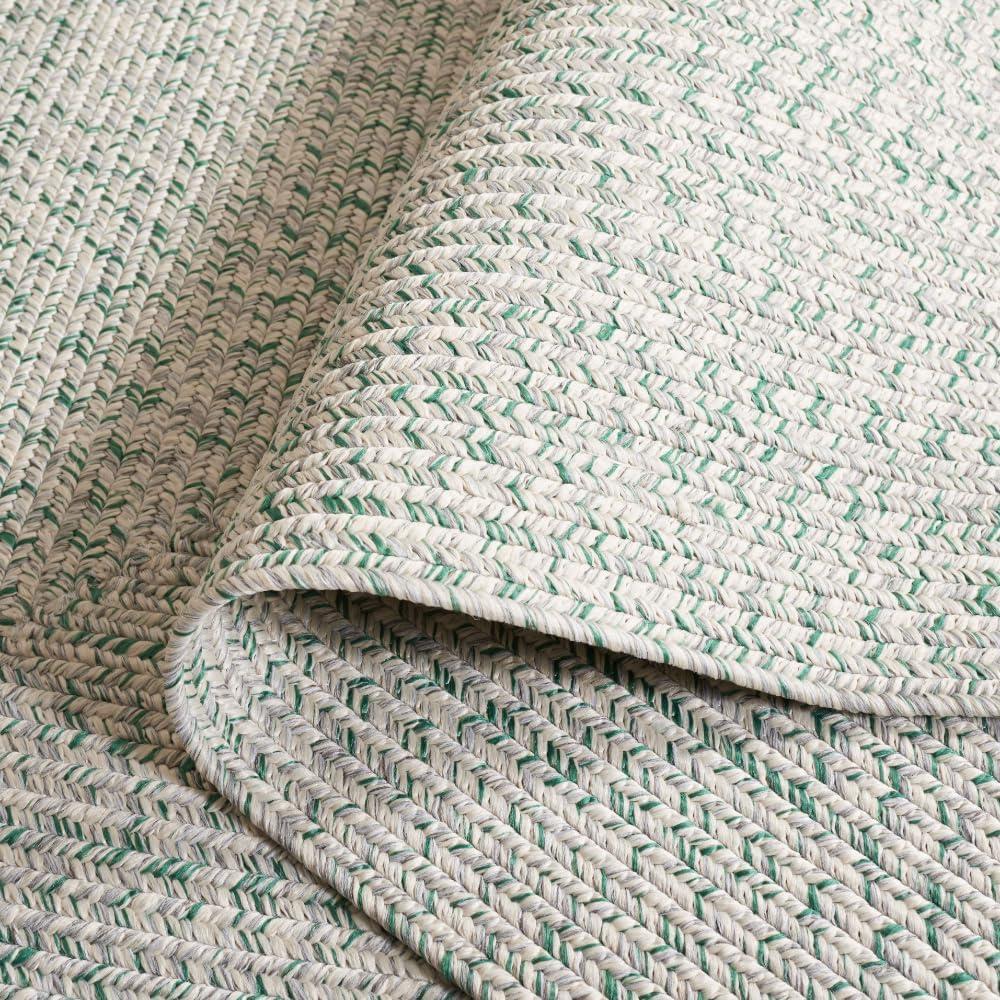 image:imageSAFAVIEH Washable Rug Outdoor Braided Collection 8 x 10 Grey amp Ivory Handmade amp Reversible NonShedding amp Easy to Clean Ideal for Patio Backyard Mudroom BRA201FIvoryGreen
