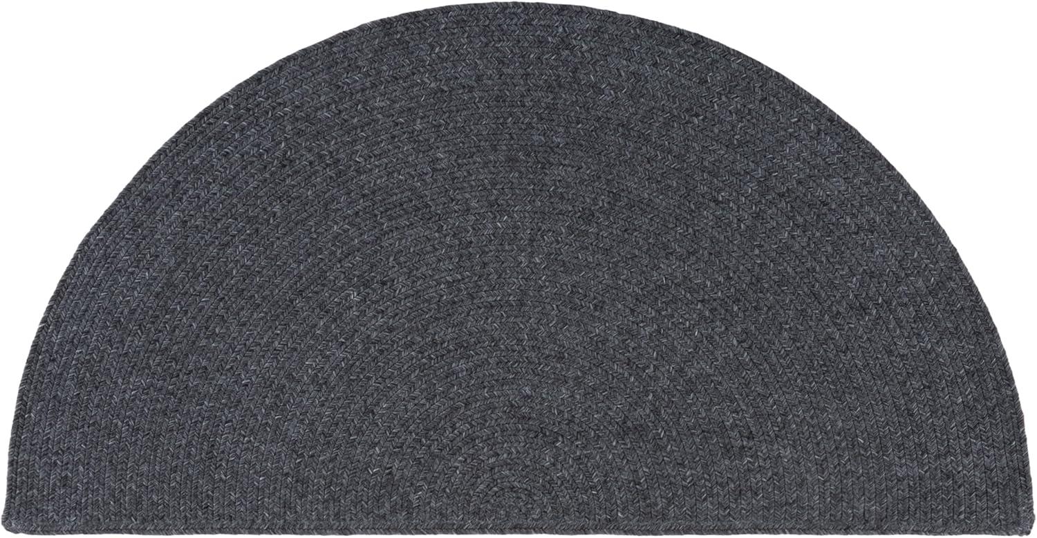 image:imageSAFAVIEH Washable Rug Outdoor Braided Collection 8 x 10 Grey amp Ivory Handmade amp Reversible NonShedding amp Easy to Clean Ideal for Patio Backyard Mudroom BRA201FBlack