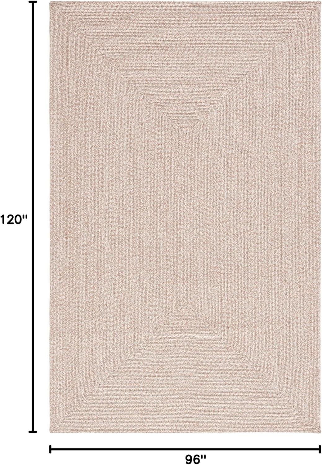 image:imageSAFAVIEH Washable Rug Outdoor Braided Collection 8 x 10 Grey amp Ivory Handmade amp Reversible NonShedding amp Easy to Clean Ideal for Patio Backyard Mudroom BRA201FNatural
