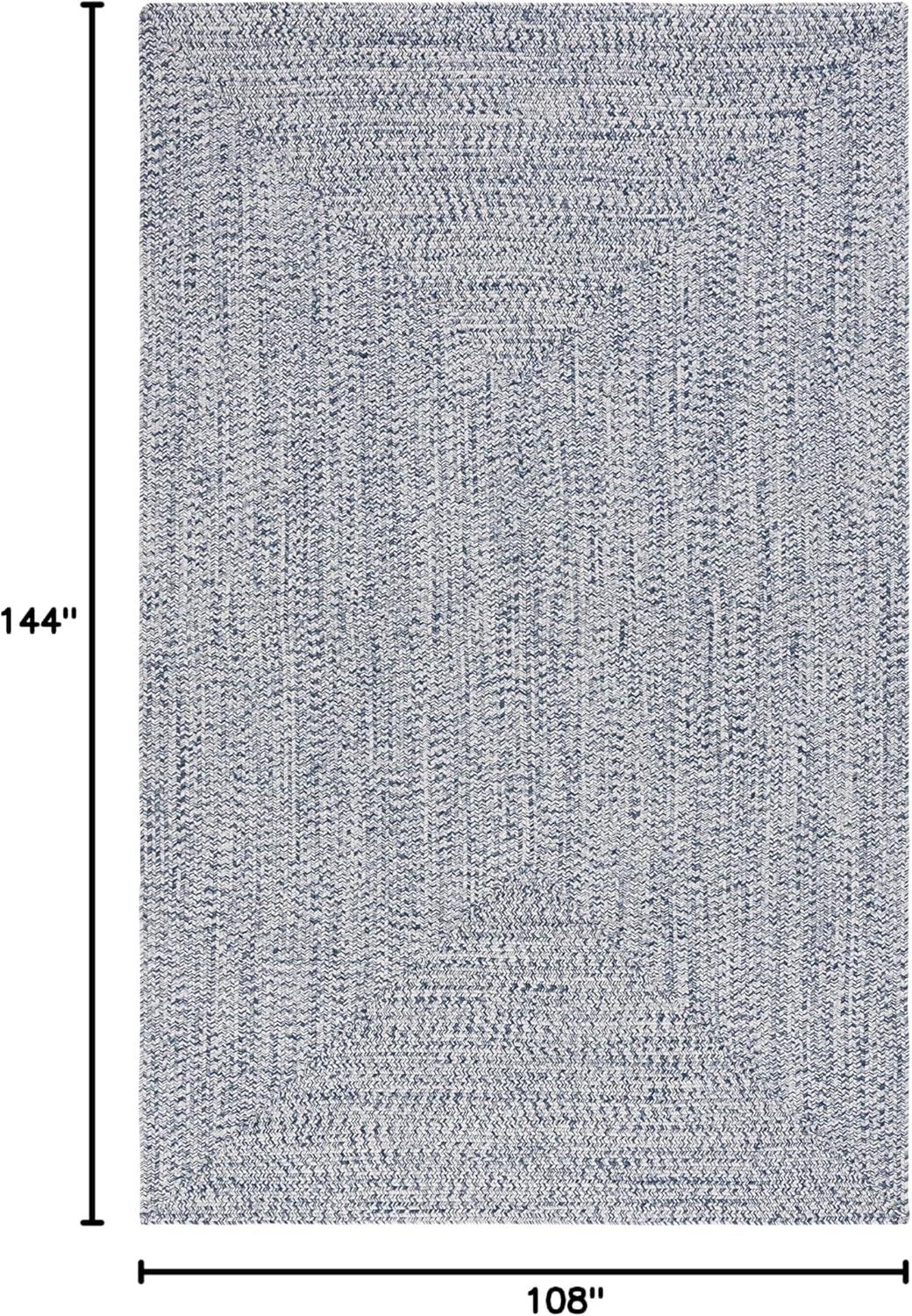 image:imageSAFAVIEH Washable Rug Outdoor Braided Collection 8 x 10 Grey amp Ivory Handmade amp Reversible NonShedding amp Easy to Clean Ideal for Patio Backyard Mudroom BRA201FDark BlueIvory