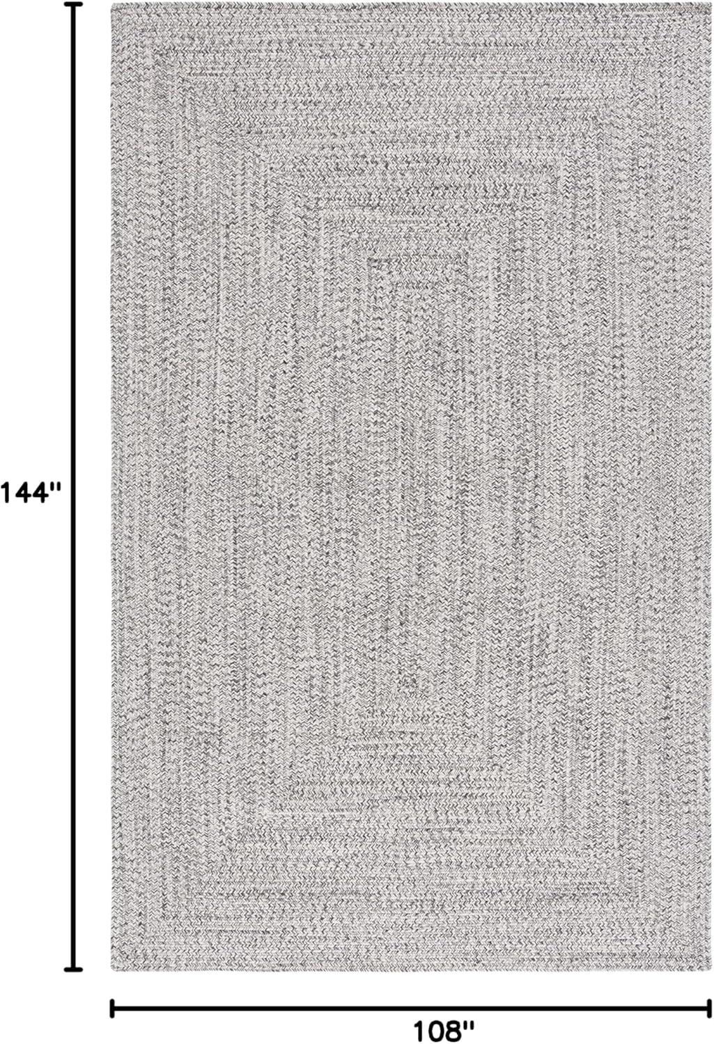 image:imageSAFAVIEH Washable Rug Outdoor Braided Collection 8 x 10 Grey amp Ivory Handmade amp Reversible NonShedding amp Easy to Clean Ideal for Patio Backyard Mudroom BRA201FGreyIvory