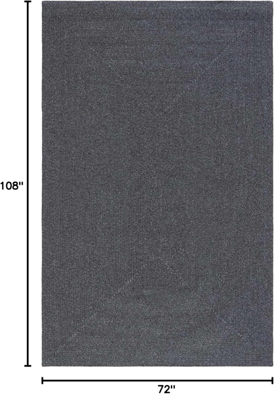 image:imageSAFAVIEH Washable Rug Outdoor Braided Collection 8 x 10 Grey amp Ivory Handmade amp Reversible NonShedding amp Easy to Clean Ideal for Patio Backyard Mudroom BRA201FBlack