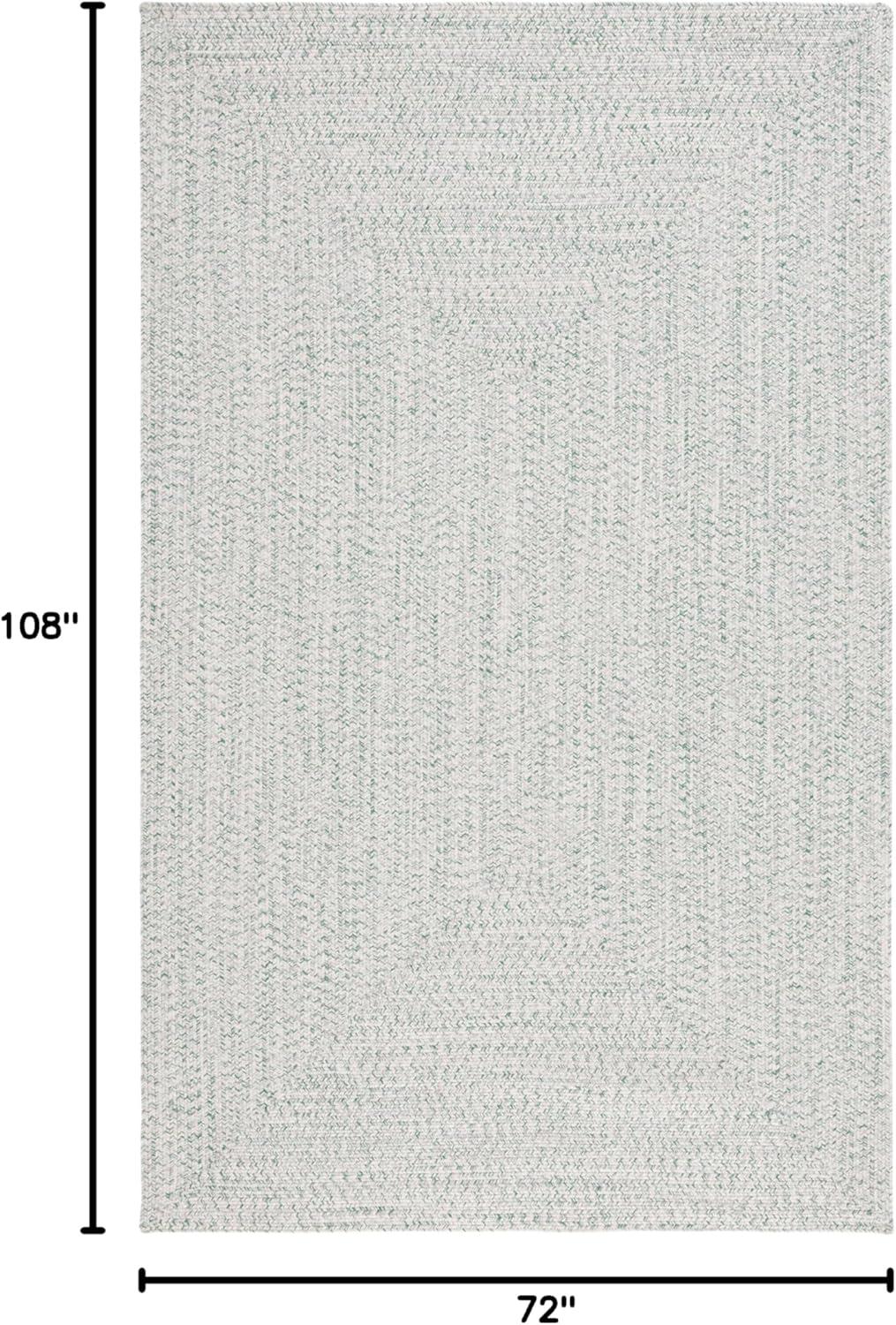 image:imageSAFAVIEH Washable Rug Outdoor Braided Collection 8 x 10 Grey amp Ivory Handmade amp Reversible NonShedding amp Easy to Clean Ideal for Patio Backyard Mudroom BRA201FIvoryGreen