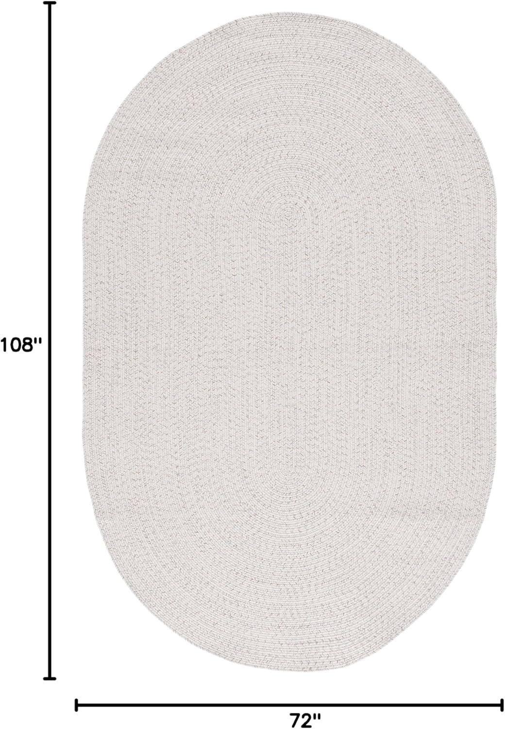 image:imageSAFAVIEH Washable Rug Outdoor Braided Collection 8 x 10 Grey amp Ivory Handmade amp Reversible NonShedding amp Easy to Clean Ideal for Patio Backyard Mudroom BRA201FIvoryLight Grey