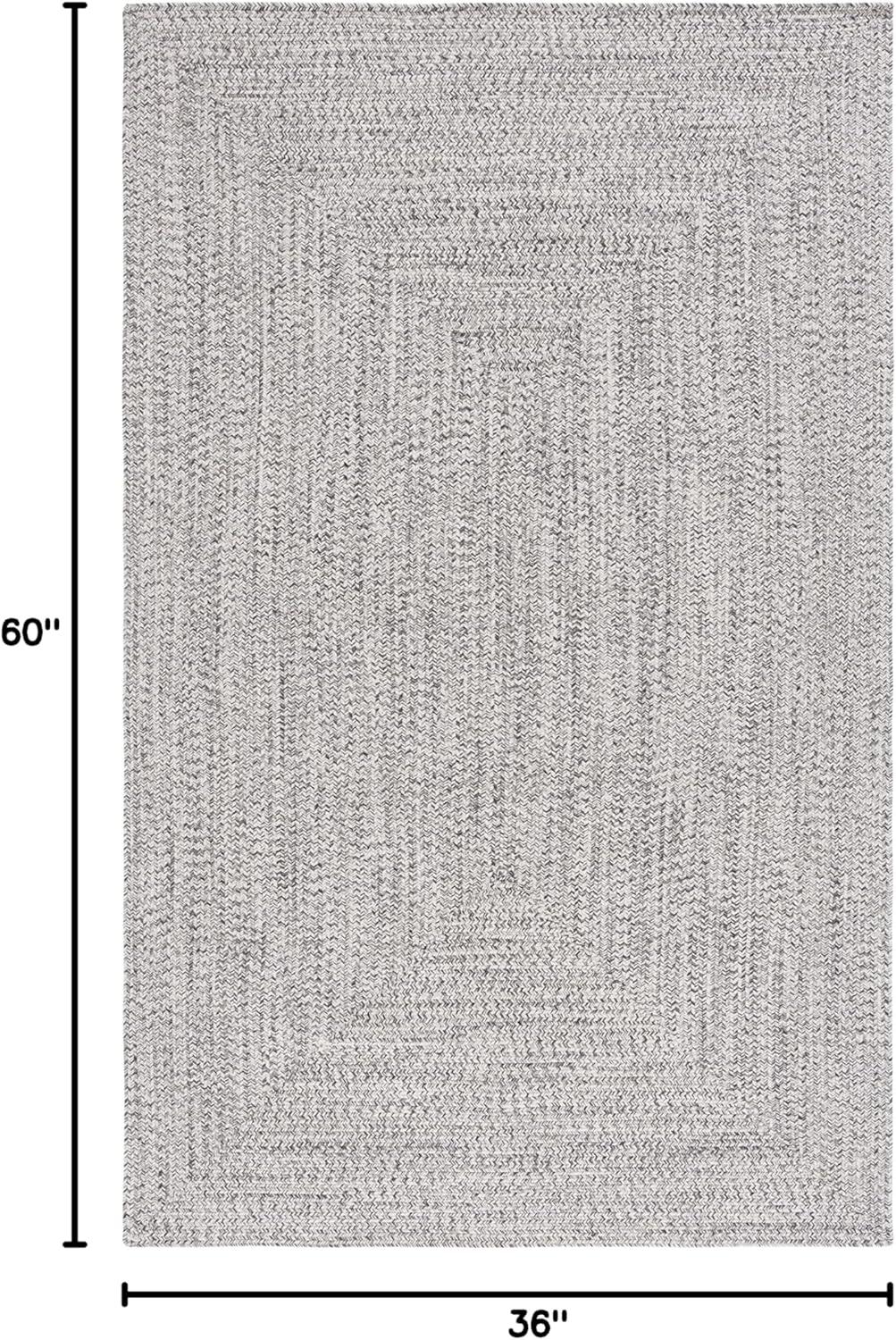 image:imageSAFAVIEH Washable Rug Outdoor Braided Collection 8 x 10 Grey amp Ivory Handmade amp Reversible NonShedding amp Easy to Clean Ideal for Patio Backyard Mudroom BRA201FGreyIvory