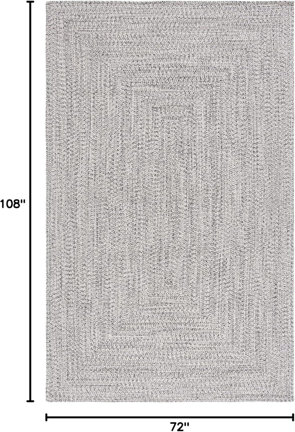 image:imageSAFAVIEH Washable Rug Outdoor Braided Collection 8 x 10 Grey amp Ivory Handmade amp Reversible NonShedding amp Easy to Clean Ideal for Patio Backyard Mudroom BRA201FGreyIvory