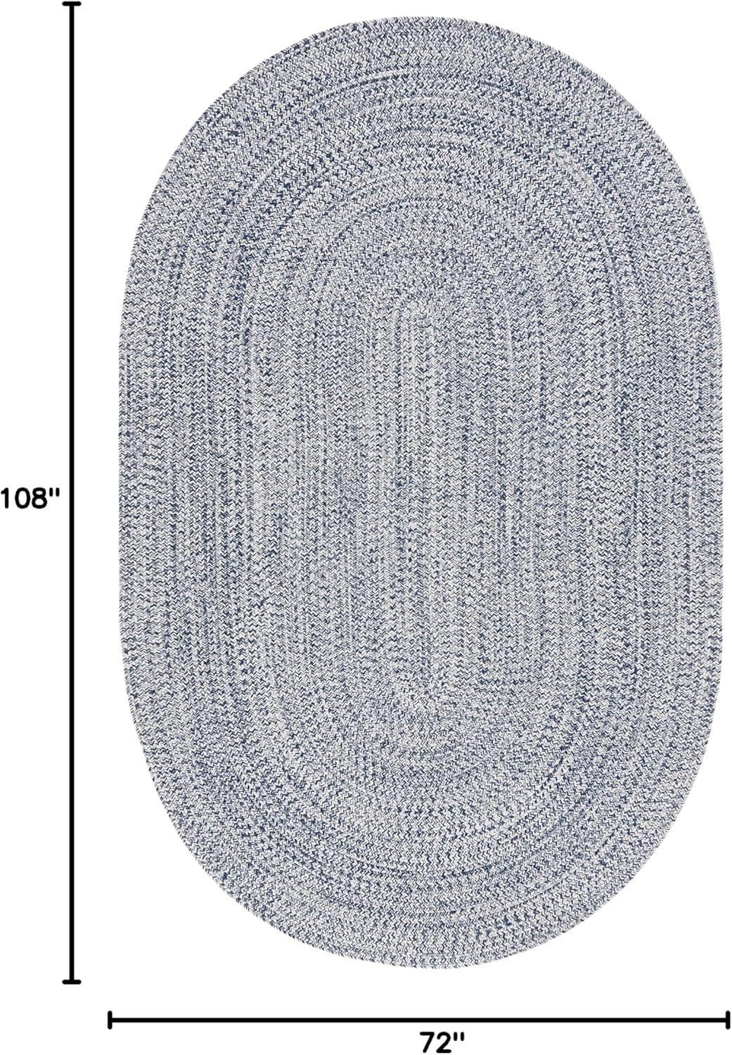 image:imageSAFAVIEH Washable Rug Outdoor Braided Collection 8 x 10 Grey amp Ivory Handmade amp Reversible NonShedding amp Easy to Clean Ideal for Patio Backyard Mudroom BRA201FDark BlueIvory
